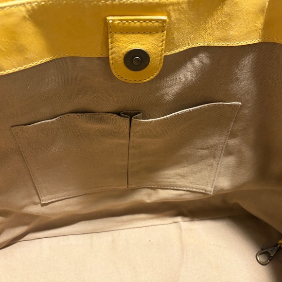 Frye Leather Melissa Tote Bag Yellow (original. $358) - Picture 7 of 10